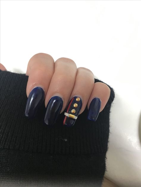 Marine Corps Ball Nails, Marine Nails Designs, Marine Corps Nails, Usmc Nails, Military Nails, Marine Nails, Marine Graduation, Marine Corps Birthday, Marine Corps Ball