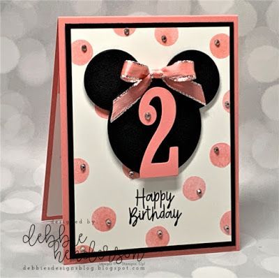 Minnie Mouse Punch, Birthday Board Diy, Happy Birthday Cards Handmade, Punch Art Cards, Disney Cards, Girl Birthday Cards, Maine Usa, Disney Birthday, Cricut Cards