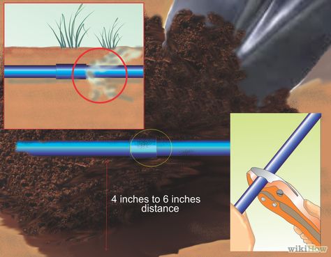 How to Repair a Broken Sprinkler Line: 10 Steps (with Pictures) Pipe Repair, Home Repairs, Home Maintenance, Fix It, Garden Plants, Repair