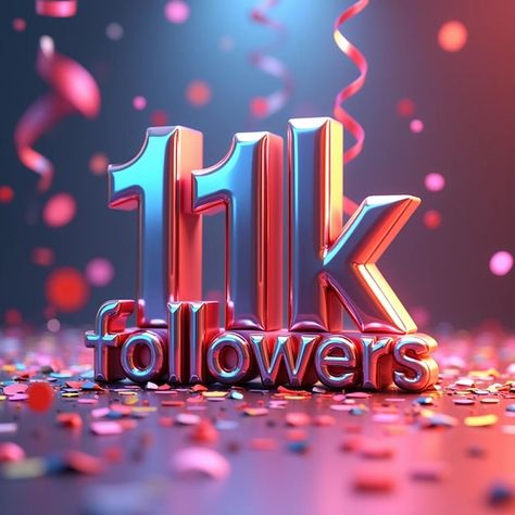 11k Followers Thank You, Celebrating Background, Congratulation Card, Png Logo, Logo Psd, 11k Followers, Free Business Card Mockup, Business Card Maker, Flyer Maker