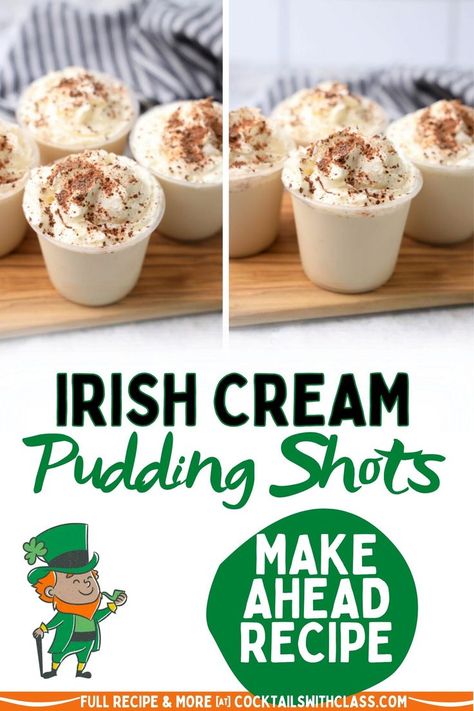 These Irish cream jello shots are simple to make and perfect for anyone who loves the taste of Baileys! St Patrick's day cocktails, St Patrick's Day shots, St Patrick's Day party food, St Patrick's Day food. Irish Cream Jello Shots, Baileys Jello Shots, Cream Jello Shots, Cream Jello, St Patrick's Day Food, Alcoholic Treats, Day Cocktails, Baileys Recipes, Alcoholic Desserts