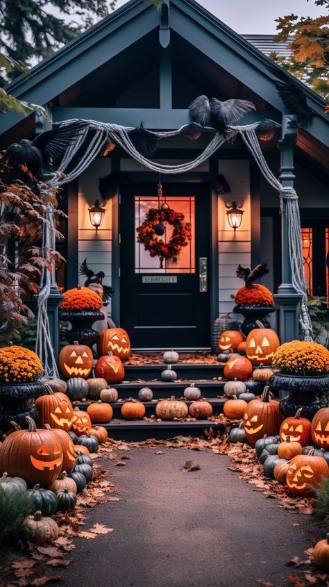 Cute Halloween Front Yard, Halloween Walkway Lights, Front Yard Decor Ideas, Halloween Front Yard, Yard Decor Ideas, Front Yard Halloween Decorations, Halloween Core, Disney Fall, Halloween Tricks