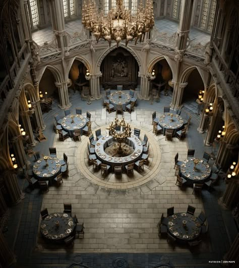 Medieval Great Hall, Fortress Interior, Fantasy Rooms, Castle Aesthetic, Castles Interior, Rpg Map, Guild Wars, Iron Throne, Fantasy Homes