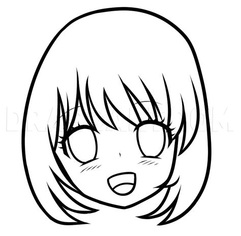 How To Draw An Anime Face For Beginners by Dawn | dragoart.com Anime Face Shapes, Face Proportions Drawing, Simple Face Drawing, Anime Drawings For Beginners, Draw Face, Scratch Book, Anime Face Drawing, Girl Drawing Easy, Girl Face Drawing