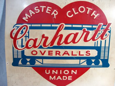 Vintage Carhartt Advertising, Carhartt Workwear Vintage, Vintage Automotive Logo, Carhartt Vintage, Carhartt Overalls, Carhartt Logo, Overalls Vintage, Architecture 3d, Union Made