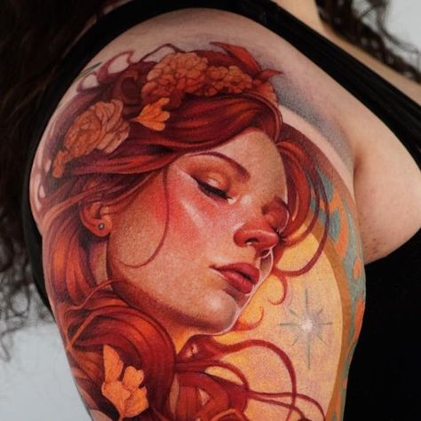 Deanna Smith Tattoo, Baroque Tattoo, Neo Traditional Art, Neo Tattoo, Realism Tattoos, Funny Thank You, Manga Tattoo, Tatuaje A Color, Beautiful Tattoo