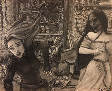 Feyre vs the Weaver from Sarah J Maas' A Court of Mist and Fury. I finally finished my illustration of my favorite scene from this book! I'm so proud of how it turned out, since it's just how I imagined when reading the book. ❤❤❤ Weaver Acomaf, The Weaver Acomaf, Feyre And Rhysand, Roses Book, Crown Of Midnight, A Court Of Wings And Ruin, Throne Of Glass Series, The Weaver, Sarah J Maas Books