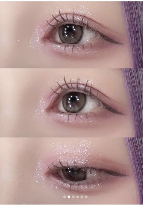 Douyin Contact Lens, Douyin Makeup, Cute Eye Makeup, Doll Eye Makeup, Makeup Help, Star Makeup, Ethereal Makeup, Makeup Tut, No Contact