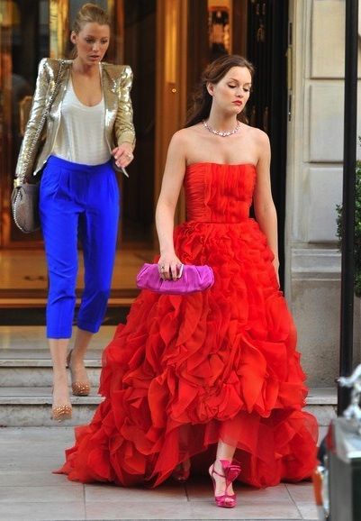 all time fave blair outfit Blair Waldorf Prom Dress, Blair Waldorf Red Dress, Gossip Girl Gowns, Blare Waldorf Outfits, Blair Outfits, Blair Waldorf Dress, Mode Gossip Girl, Estilo Gossip Girl, Blair Waldorf Outfits