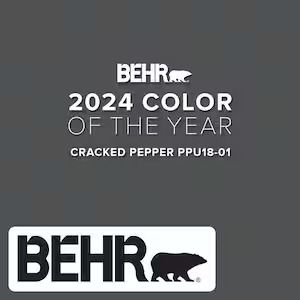 PPU18-01-Cracked-Pepper Interior Paint Behr, Cracked Pepper Paint, Cracked Pepper Behr, Pepper Paint, 2024 Color Trends, Trending Paint Colors, 2024 Color, Cracked Pepper, Bathroom Update