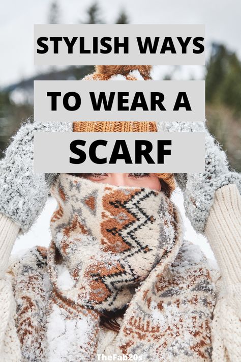 WOW! I love these scarf tying ideas for winter! I love trying out the creative ways to tie scarves Scarf Trends 2024 Winter, Winter Scarf Ideas, Scarf Ties Ideas, Winter Scarf Tying, Scarf Tying Ideas, Long Scarf Tying, Scarf Tying Tutorial, Ways To Tie A Scarf, Scarf Outfit Winter