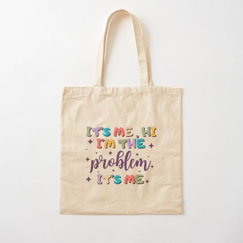 Get my art printed on awesome products. Support me at Redbubble #RBandME: https://www.redbubble.com/i/tote-bag/It-s-me-hi-I-m-the-problem-Taylor-Swift-Anti-Hero-by-EvshinyDesign/151033278.P1QBH?asc=u Taylor Swfit, Anti Hero, Taylor Swift Songs, Taylor Swift Lyrics, Print Tote, Eras Tour, Printed Tote Bags, Tote Bag Design, Bag Tags