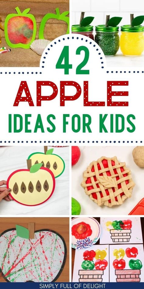 Apple activities for kids Apple Crafts For Preschool, Easy Apple Crafts, Toddler Apple Crafts, Apple Activities For Kids, Apple Activities Kindergarten, Apple Crafts For Kids, Apple Sensory, Apple Crafts Preschool, Apple Stamping