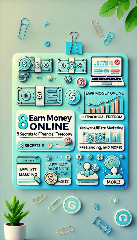 A vibrant image depicting various ways to earn money online, featuring symbols like laptops, money icons, and charts representing financial growth. Ways To Earn Money Online, Web Development Projects, Earning Money Online, Generate Income, How To Earn Money, Profitable Online Business, Earning Money, Ways To Earn Money, Online Earning