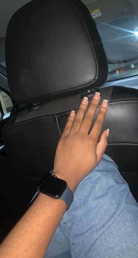 French Nails On Brown Skin, Dark Brown French Tip Nails, Short Nails Brown, Short Elegant Nails, Nail Snap, Nails Snap, Nails For December, Nails Brown Skin, Short French Nails