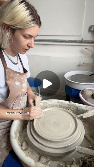 Mäe Ceramics on Instagram: "This is how I make dinner plates on the pottery wheel" Pottery Plates, Pottery Wheel, Potters Wheel, Pottery Making, Ceramic Plates, Dinner Plates, Wheel, Ceramics, Instagram