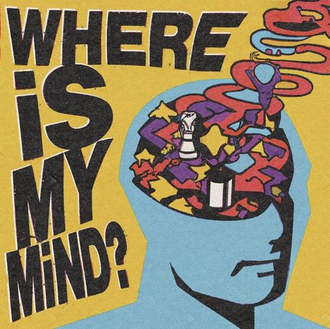 Where Is My Mind, Vintage Poster Art, Room Posters, Funky Art, To Be Happy, الرسومات اللطيفة, Cool Posters, Graphic Design Posters, Music Poster