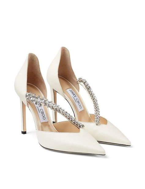 Strappy Pumps, Crystal Sandals, Jimmy Choo Heels, Jimmy Choo Shoes, Crystal Embellishment, Factory Outlet, Toe Sandals, Bridal Shoes, Womens High Heels