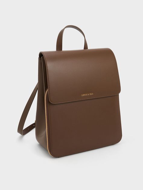 Work Backpack Women, Office Backpack, Womens Work Bag, Charles And Keith, Cute Clothing Stores, Work Backpack, Brown Backpacks, Brown Leather Backpack, Size Chart For Kids