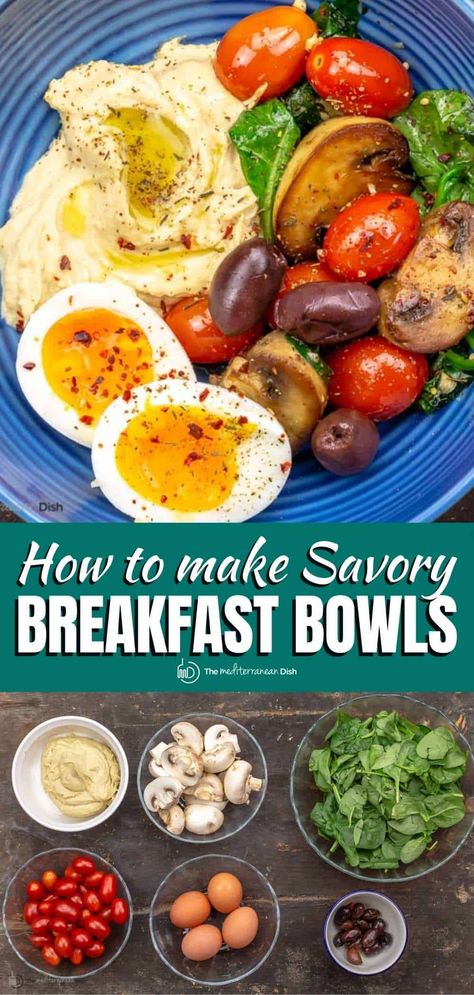 Savory Breakfast Bowls Healthy, Meteranian Breakfast, Mediterranean Keto Breakfast, Mediterranean Breakfast Sandwich, Savory Mediterranean Breakfast, Quick Mediterranean Breakfast, Mederteranian Breakfast, Mediterranean Breakfast Bowl, Mediteranian Bowl Recipes