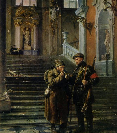 1954 THE WINTER PALACE CAPTURED by Vladimir Serov (Emmaus, Tver Province 1910~1968 Moscow), apologist Soviet Art | pin made by RomANikki The Winter Palace, Revolution Art, Social Realism, Russian Revolution, Winter Palace, Propaganda Art, Socialist Realism, Russian Painting, Soviet Art