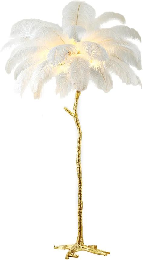 HCJIAJING Ostrich Feather Floor Lamp Modern Ostrich Feather LED Feather lamp Floor Lamp Dimmable Standing Feather Floor lamp for Living Room Bedroom（White） - Amazon.com Feather Lamps, Ostrich Feather Floor Lamp, Feather Floor Lamp, Color Palette Interior Design, Floor Lamp Modern, Floor Lamp For Living Room, Feather Lamp, Lamp Floor, Bedroom White