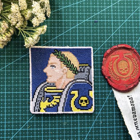 Warhammer Cross Stitch, Warhammer Primarch, 40k Artwork, Warhammer 40k Artwork, Diy Blog, Warhammer 40k, Cross Stitch Designs, Stitch Embroidery, Cross Stitch Embroidery