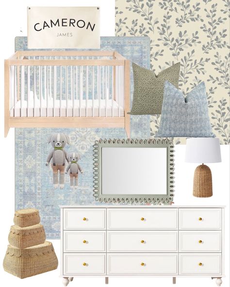 Gender neutral nursery Nursery decor, nursery design, baby nursery, boy nursery, girl nursery, nursery dresser, throw pillows, light wood crib Follow my shop @Designs.ByBee on the @shop.LTK app to shop this post and get my exclusive app-only content! #liketkit #LTKkids #LTKbaby #LTKhome @shop.ltk https://liketk.it/4iusW Light Wood Crib, Blue Nursery Girl, Baskets Nursery, Light Blue Nursery, Nursery Mirror, Gender Neutral Nursery Design, Nursery Blue, Wood Crib, Crib Nursery