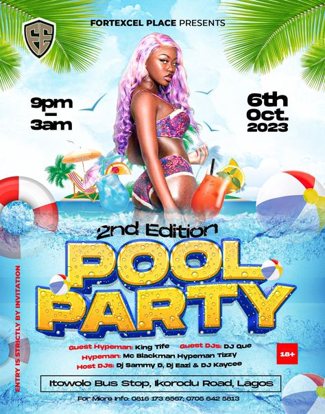 Pool Party Flyer Pool Party Graphic Design, Pool Party Poster Design, Pool Party Flyer Design, Pool Party Dj, Pool Party Images, Pool Party Flyer, Sample Flyers, Pool Parties Flyer, Concert Poster Design