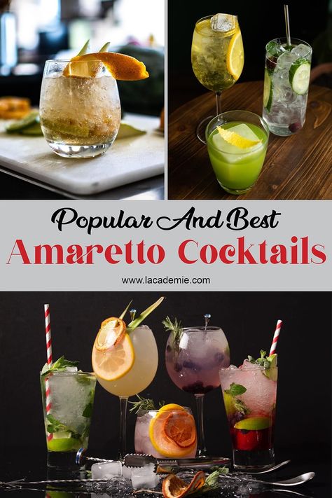 25+ Best Amaretto Cocktails to Enjoy Amaretto Cocktails Recipes, Cocktails With Amaretto, Amaretto Cocktails, Cocktail Amaretto, Boozy Food, Amaretto Drinks, Eggnog Martini, Italian Margarita, Spiked Eggnog