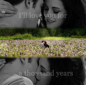 ill love you for a thousand years A Thousand Years Twilight, Thousand Years Twilight, Twilight Songs, Twilight Saga Books, Twilight Quotes, Twilight Memes, Breaking Dawn Part 2, Robert Pattinson And Kristen, Cry Now