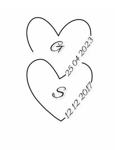 Motherhood Tattoos, Simple Tattoos For Women, Date Tattoos, Infinity Tattoos, Initial Tattoo, Elegant Tattoos, Tattoo Lettering, Two Hearts, Heart Tattoo