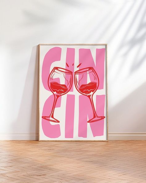 Trendy Cin Cin Print, Cheers Print, Cocktail Print, Cin Cin Art Poster, Kitchen Print, Bar Card Prints, Wine Lover Gift, Trendy Poster Gift - Etsy Indonesia Cocktail Painting Easy, Trendy Cocktails, Trendy Wall Prints, Cheers Print, Cocktails Poster, Cocktail Posters, Bar Card, Unique Gallery Wall, Wine Poster