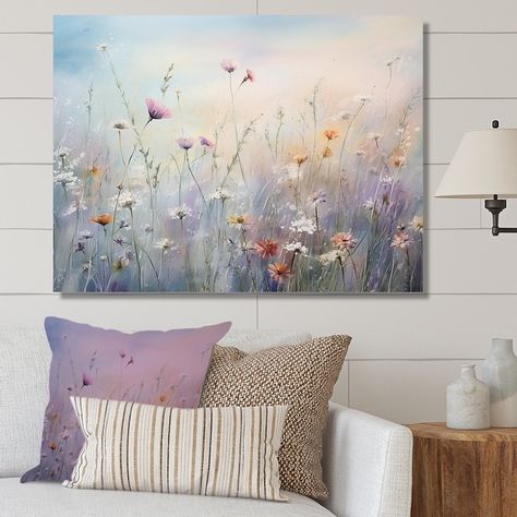 Wildflower Wall, Cottage Core Decor, Wildflower Paintings, Abstract Art Paintings Acrylics, Acrylic Painting Techniques, Flower Art Painting, Art Painting Acrylic, Inspirational Wall Art, Floral Wall Art