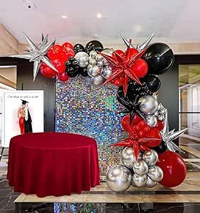 Silver Balloon Garland, Balloons For Wedding, New Year Eve Party, Movie Night Theme, Night Theme, Casino Movie, 50 Birthday, Prom 2024, Silver Balloon