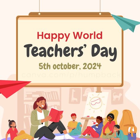 World Teacher's Day Poster, World Teachers Day Poster, Happy World Teachers Day, World Teachers Day, Teachers Day Poster, World Teacher Day, Korean Flag, World Teachers, Teacher Design