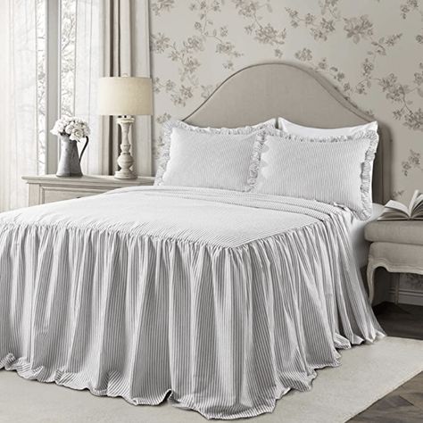 French Country Fridays 225 | Fabulous French Links To Read Ruffle Bedspread, Twin Bedspreads, Big Girl Bedrooms, Queen Bedspread, Chic Bedding, Lush Decor, Farmhouse Bedding, Shabby Chic Farmhouse, Chic Farmhouse