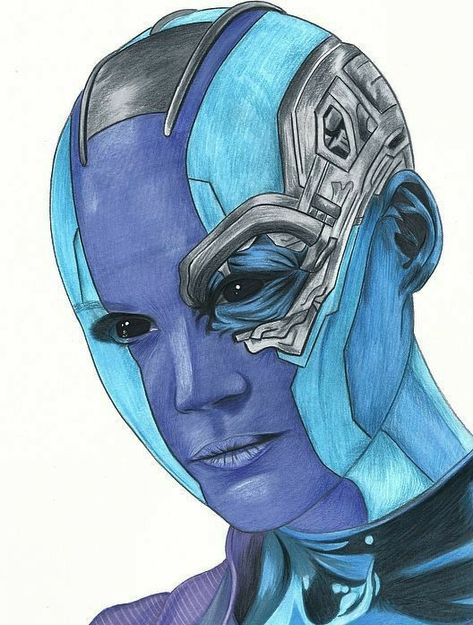 Nebula Drawing Marvel, Avengers Characters Drawings, Marvel Artwork Drawing, Marvel Drawings Sketches, Avengers Art Drawing, Nebula Drawing, Marvel Drawings Pencil, Marvel Drawing Ideas, Step By Step Sketching