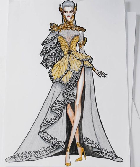 Fashion Design Sketches Dresses, Fashion Sketchbook Inspiration, Fashion Design Inspiration, Fashion Model Sketch, Dress Illustration, Dress Design Drawing, Fashion Illustration Sketches Dresses, Fashion Design Sketchbook, Fashion Design Collection