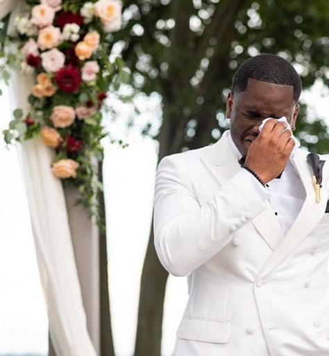 Black Wedding Moment Of The Day: We Can't Get Enough Of This Groom Happy Crying At The Altar Groom Crying, Happy Crying, Dear Future Husband, Dear Future, Wedding Moments, Black Wedding, Wedding Groom, Future Husband, Popcorn