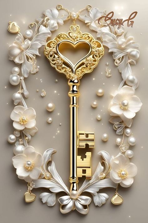 Cb Wallpaper, Keys Wallpaper, Key Aesthetic, Angel Pics, God Angels, Iphone Wallpaper Backgrounds, Chanel Art, Spiritual Images, Golden Key