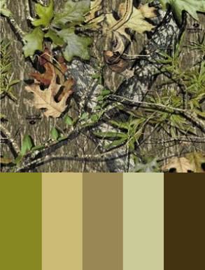 Mossy Oak Obsession Color Palette Hunting Color Palette, Camouflage Color Palette, Camo Color Palette, Camouflage Bedroom, Camo Room, Room Ideas For Boys, Camo Bedroom, Camo Rooms