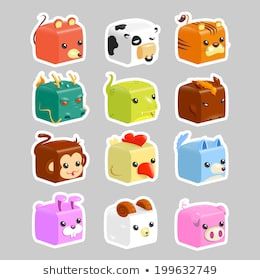 Twisted Forest, Simple Characters, Square Character, Chinese Zodiac Animals, Zodiac Animals, Simple Character, Cube Toy, Isometric Illustration, Low Poly Art