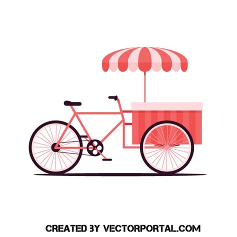 Ice cream bicycle Ice Cream Bicycle, Ice Cream Bike, Ice Cream Flower, Bicycle Wallpaper, Ice Cream Illustration, Bike Cart, Rustic Painting, Bike Logo, Ice Cream Cart