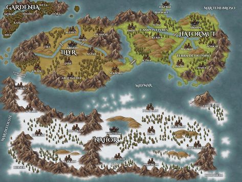 . Três reinos. Quatro povos. Quatro Culturas. … #fantasia # Fantasia # amreading # books # wattpad Rpg Map, Books Wattpad, Wattpad, Map, Books