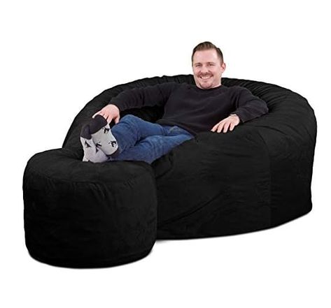 ULTIMATE SACK Bean Bag Chair w/ FOOTSTOOL - 3 Sizes. 6000 - 6 Ft, 5000 - 5 Ft, & 4000 - 4 Ft. This item includes our Footstool Bean Bag that pairs amazingly with our Bean Bags. It’s a perfect spot to to rest your feet while watching tv or reading a book. “(paid link)”, “#ad” or “#CommissionsEarned”. Couch Lounge Sofa, Kids Lounger, Large Bean Bag Chair, Oversized Bean Bag Chairs, Big Bean Bags, Cool Bean Bags, Giant Bean Bag Chair, Bean Bag Bed, Bean Bag Couch