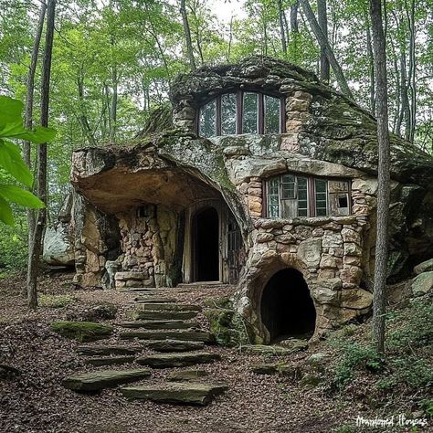 Beautiful Tree Houses, Earth Sheltered Homes, House Castle, Old Abandoned Buildings, Creepy Houses, Earth Sheltered, Lost In Time, Cave House, Unusual Homes