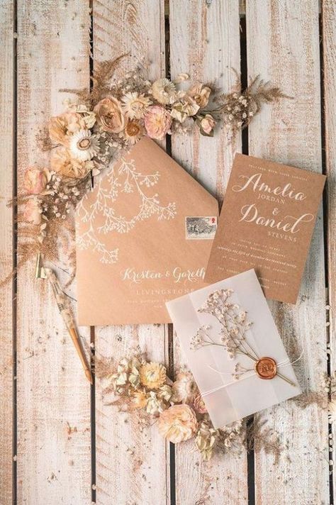 Kraft Wedding Invitations, Wedding Ornaments, Wedding Invitations Uk, Diamond Party, Popcorn Party, Handmade Envelopes, Handmade Wedding Invitations, Rustic Invitations, Cheap Wedding