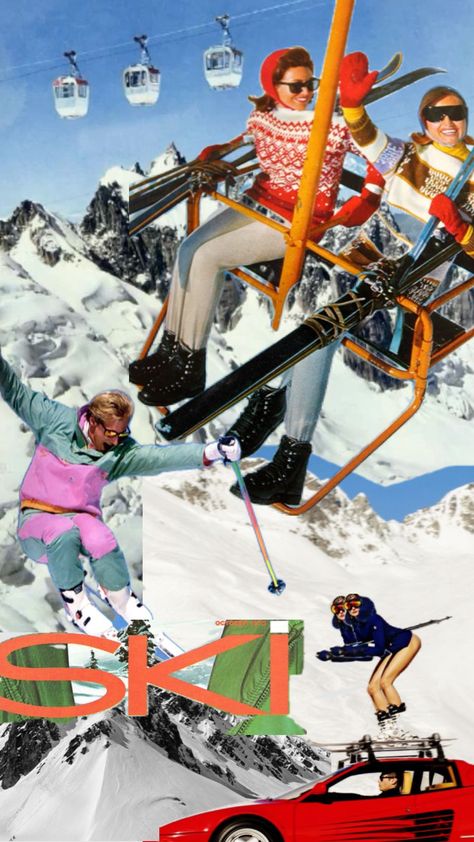 Ski Collage, French Alps, Skiing, Collage