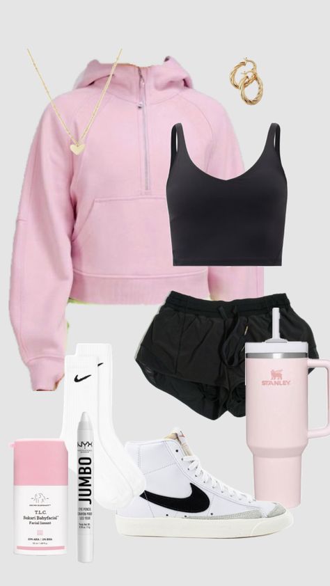 #Preppy #beauty #babypink ￼ Scuba Lululemon, Preppy Lululemon, Lululemon Outfit, Lululemon Outfits, Preppy Summer Outfits, Lululemon Scuba, Casual Preppy Outfits, Trendy Outfits For Teens, Cute Lazy Day Outfits